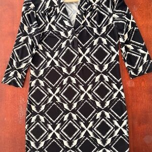 Banana Republic Geometric Black and White Dress